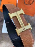 Luxury Copy Hermes Reversible Belt Diamond H Buckle 38mm Men Size